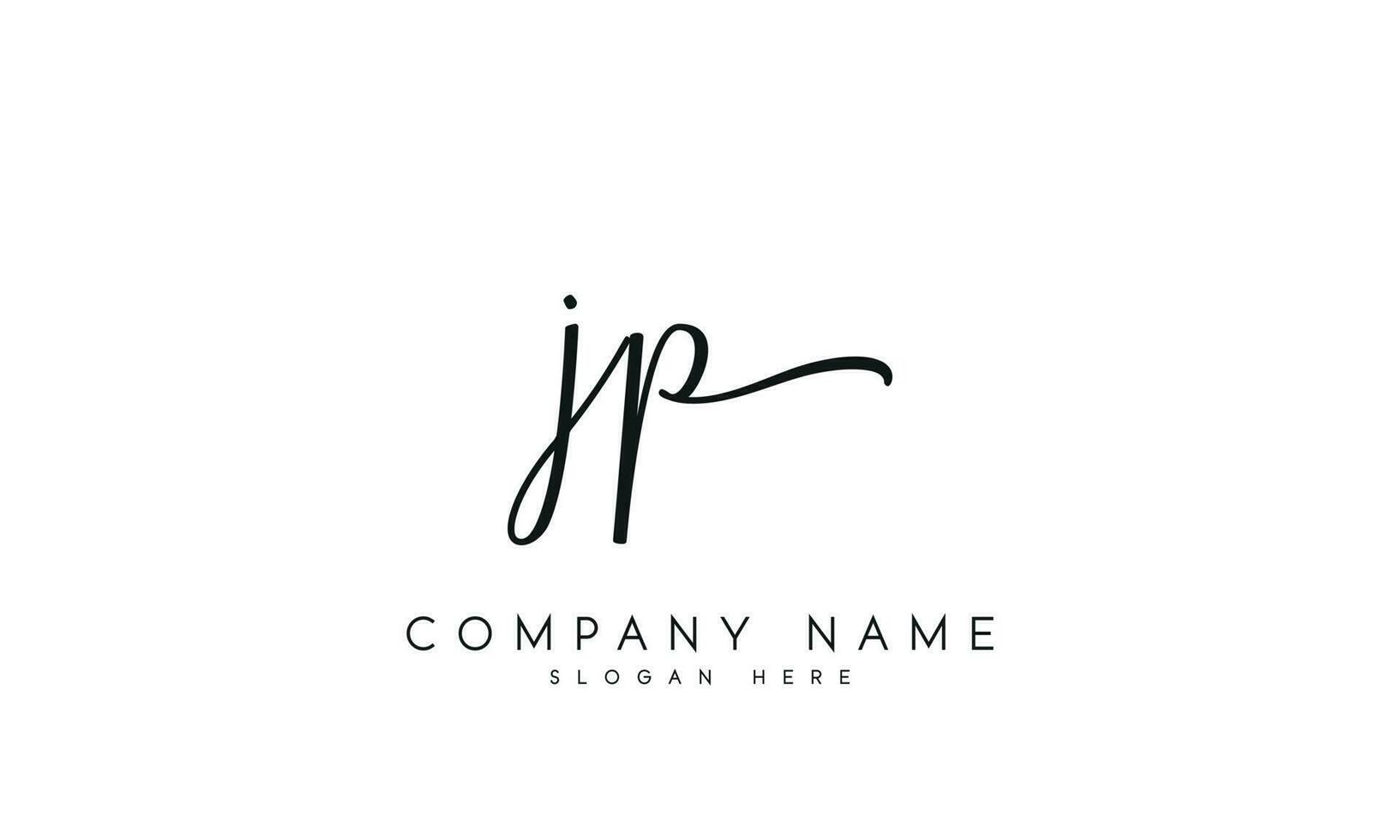 Handwriting JP logo design. JP logo design vector illustration on white background. free vector