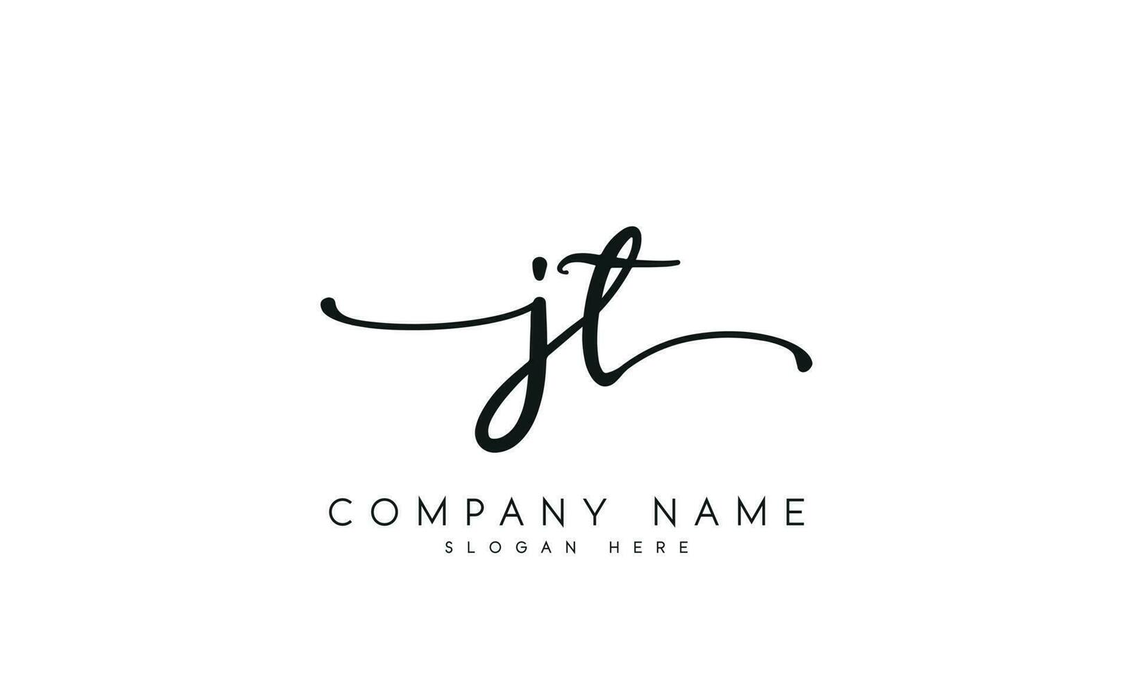Handwriting JT logo design. JT logo design vector illustration on white background. free vector