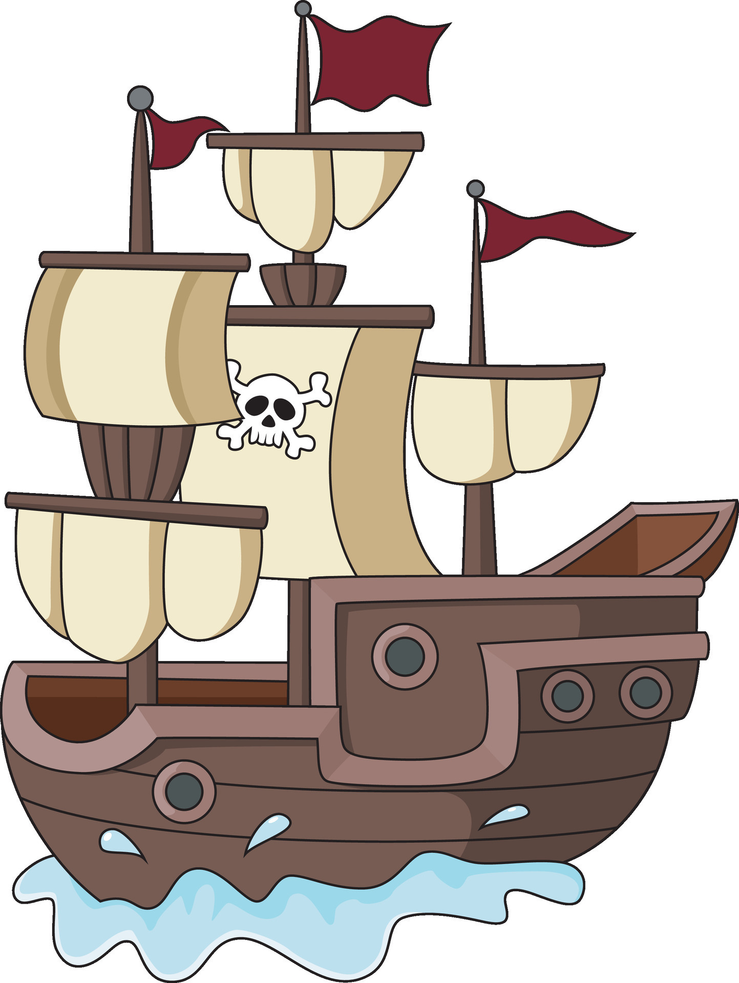 Pirate ship cartoon on white background 29177742 Vector Art at Vecteezy