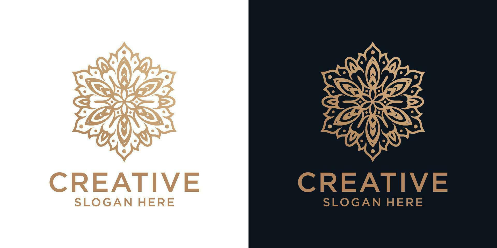 Floral ornament logo design abstract vector