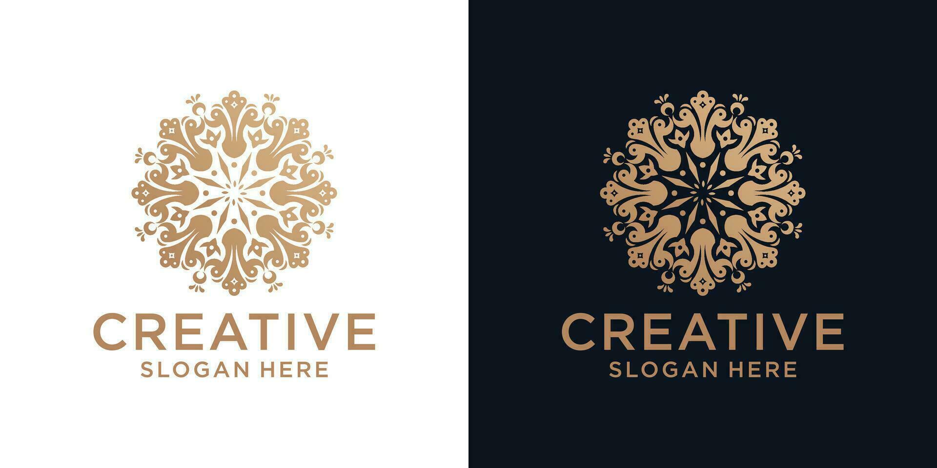 Floral ornament logo design abstract vector