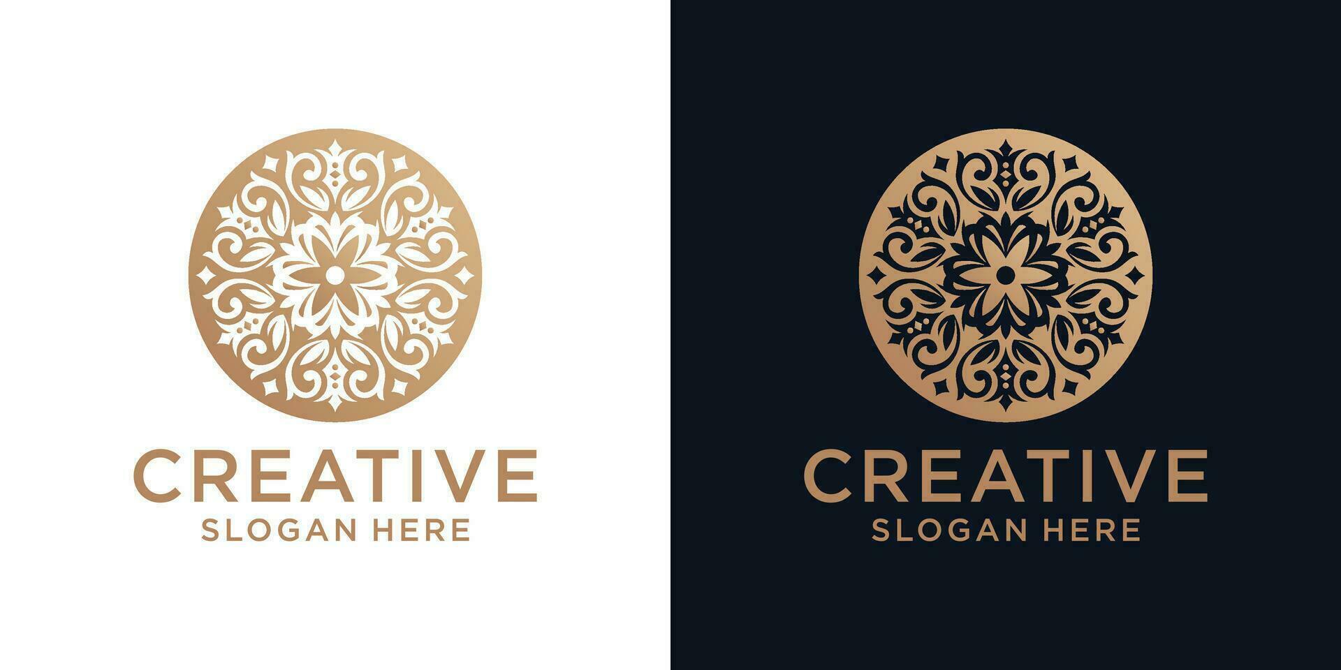 floral ornamento logo diseño resumen vector