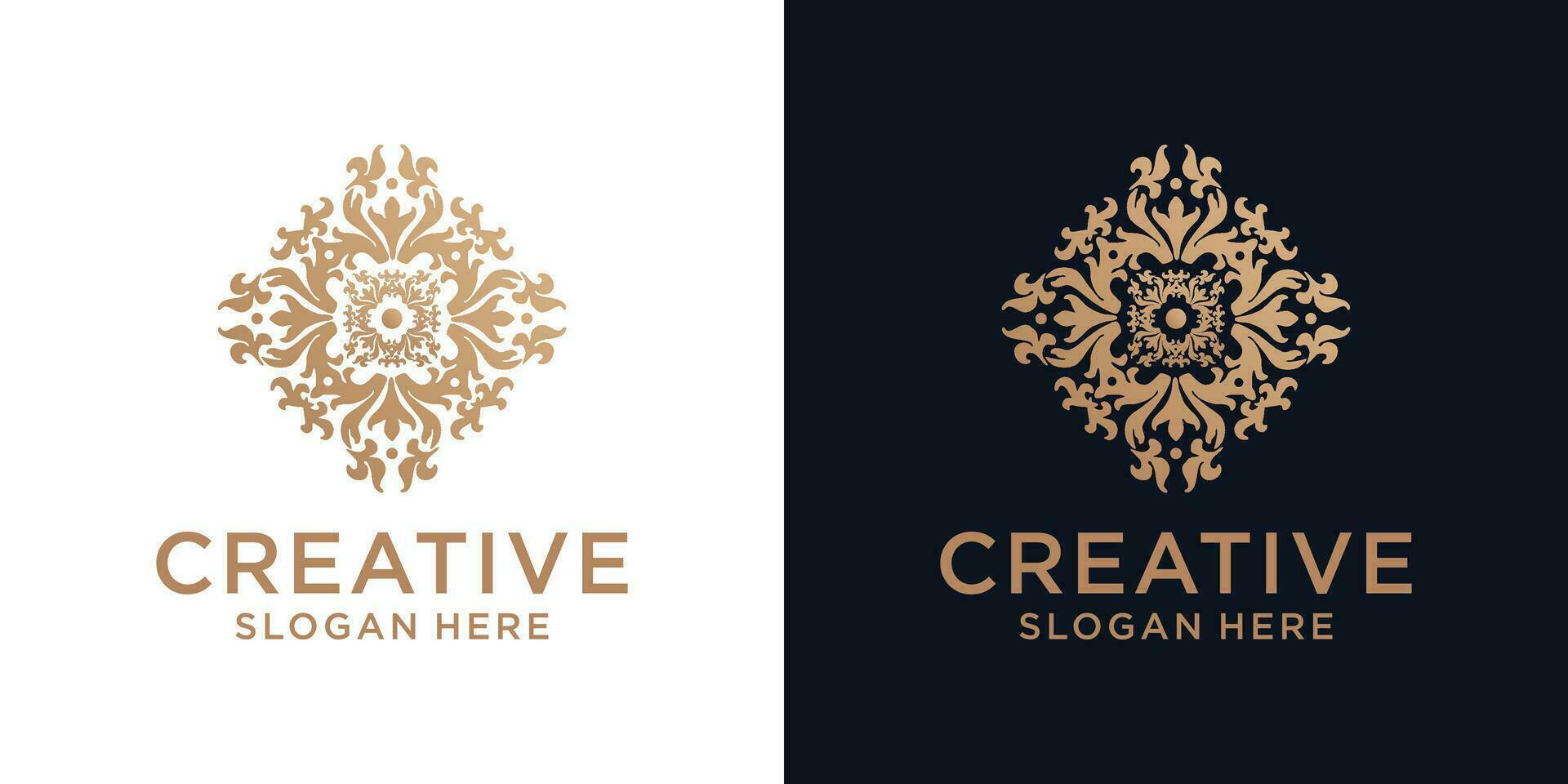 Floral ornament logo design abstract vector