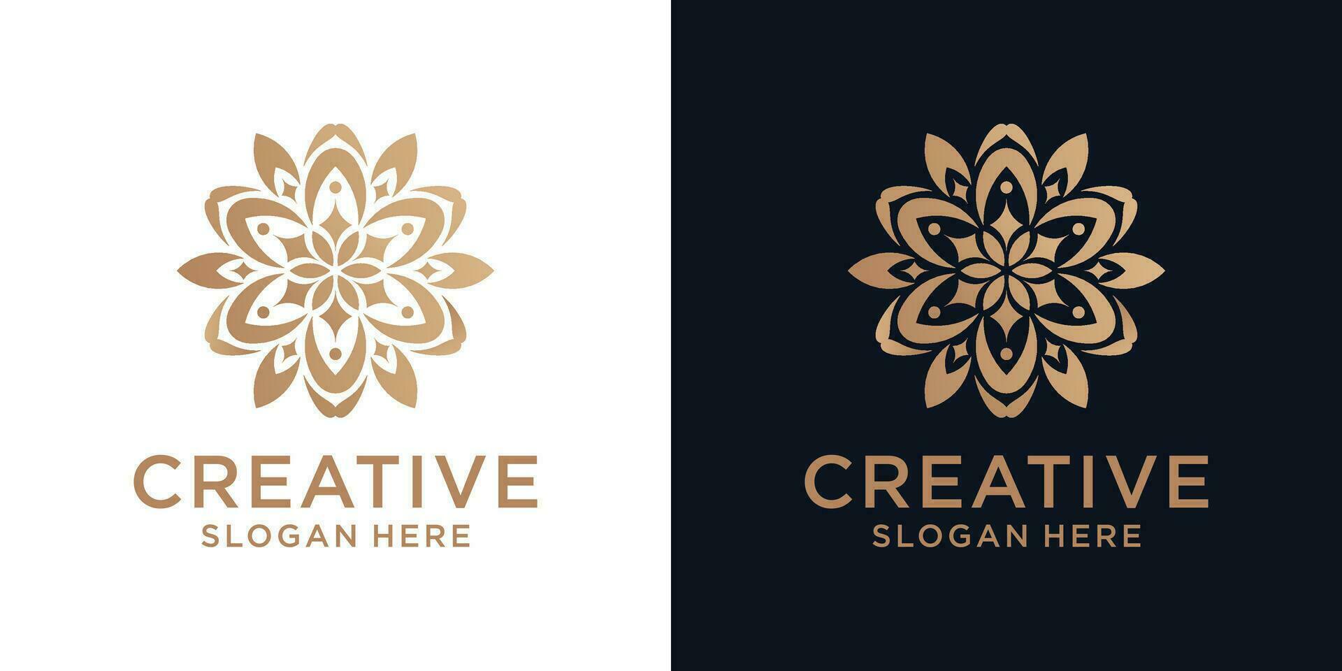 Floral ornament logo design abstract vector