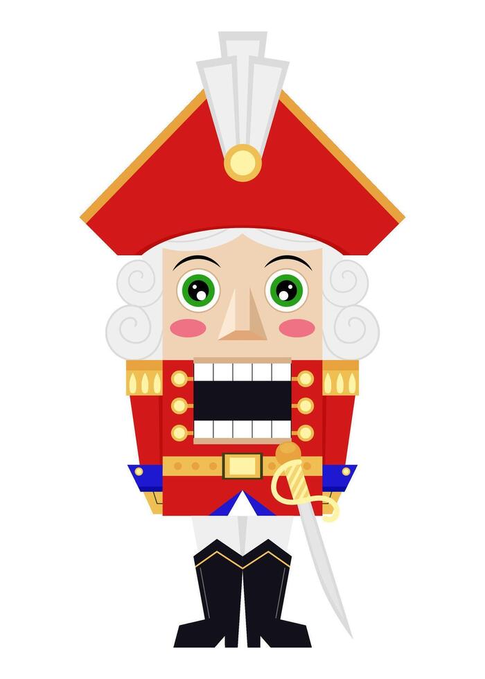 Nutcracker. Wooden Christmas toy from a fairy tale. vector