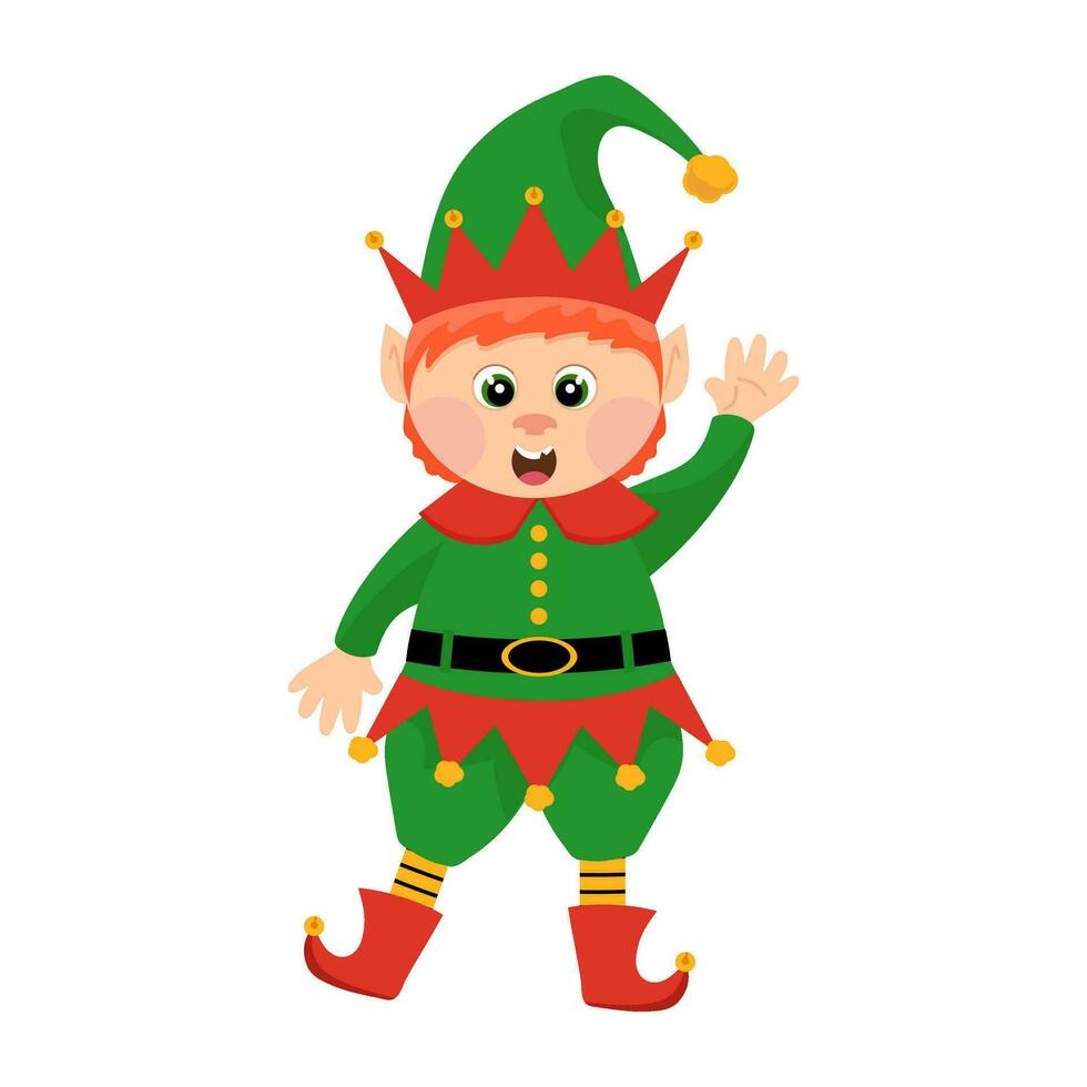 Vector illustration of a Christmas elf.