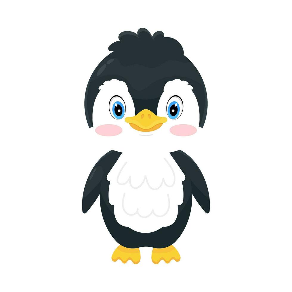 Penguin. Cute penguin icon. Cold winter symbol. Antarctic bird, animal illustration. vector