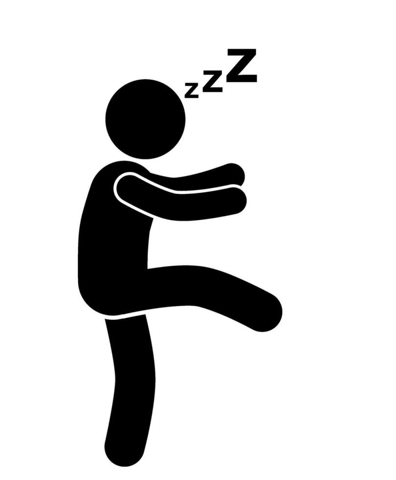 stick figure and stickman vector silhouette illustration,sleepwalking.