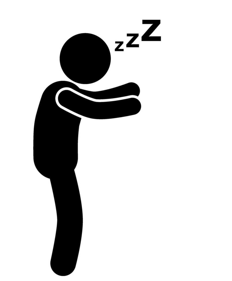 stick figure and stickman vector silhouette illustration,sleepwalking.