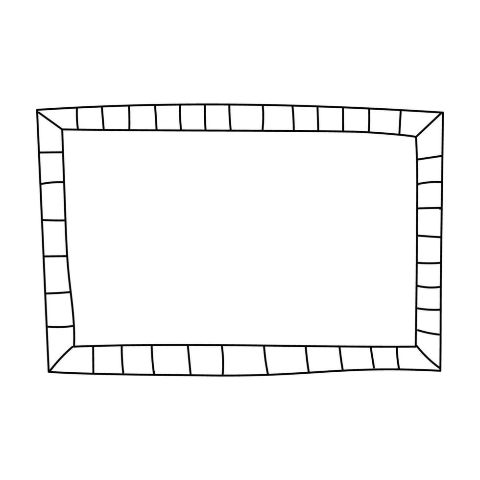 Minimalist doodle hand drawn frame for photos and paintings. Vector illustration isolated on white background.