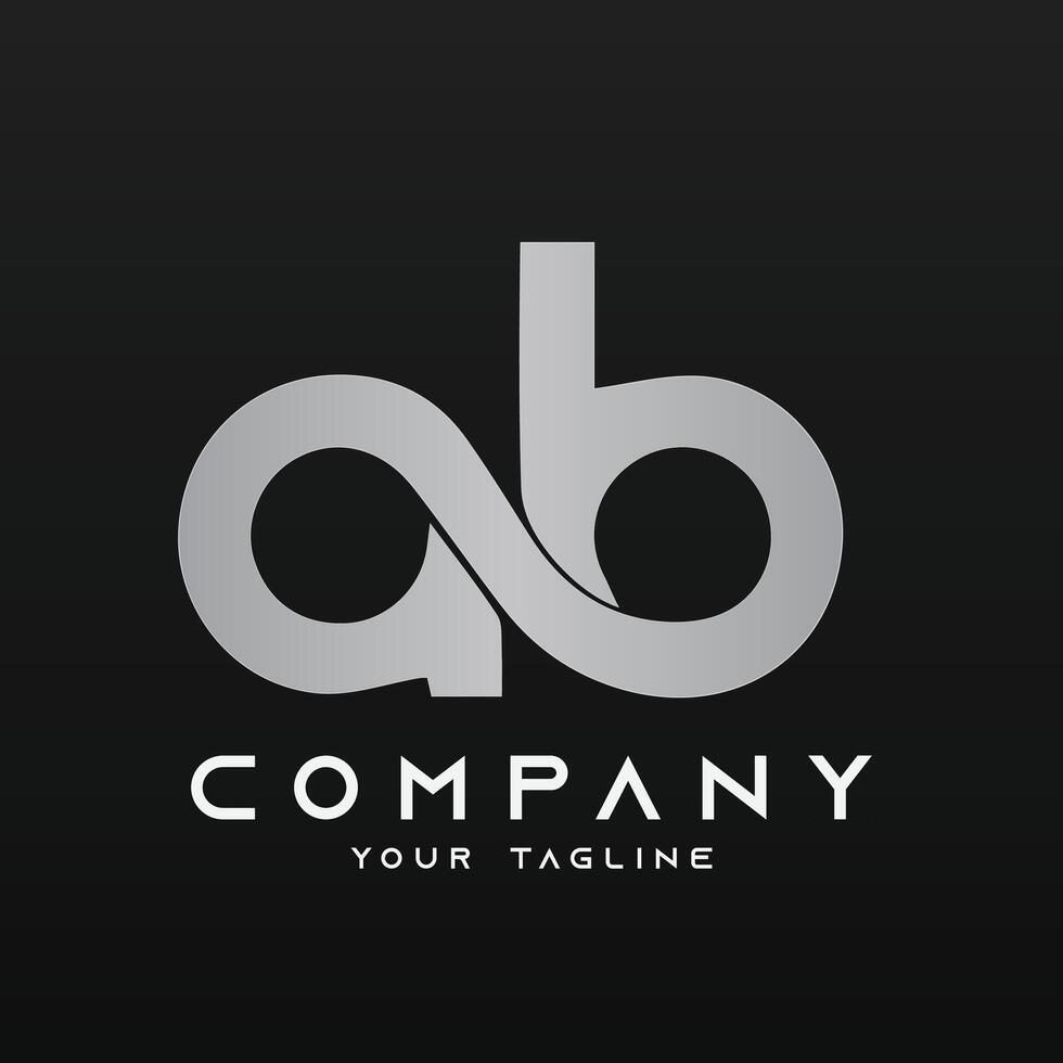 alfabeto logo ilustración logo vector de letra ab