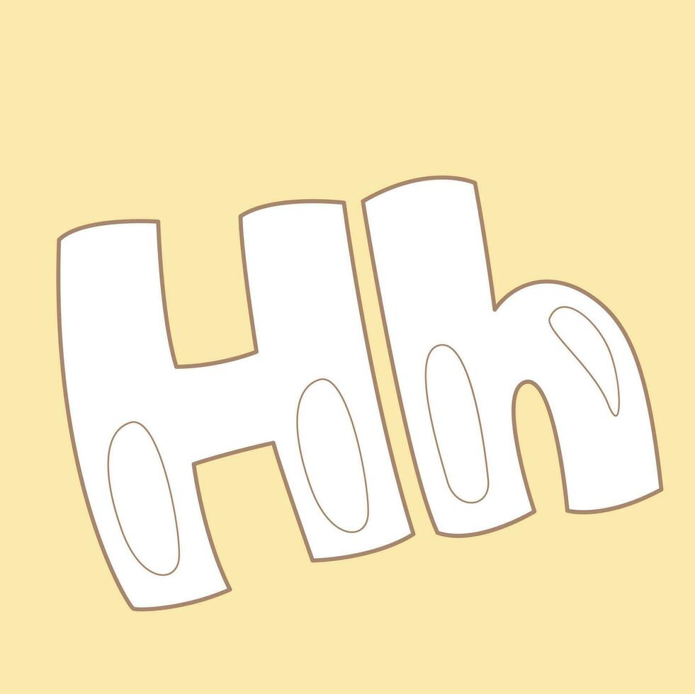 Alphabet H for Vocabulary School Lesson Cartoon Digital Stamp Outline vector