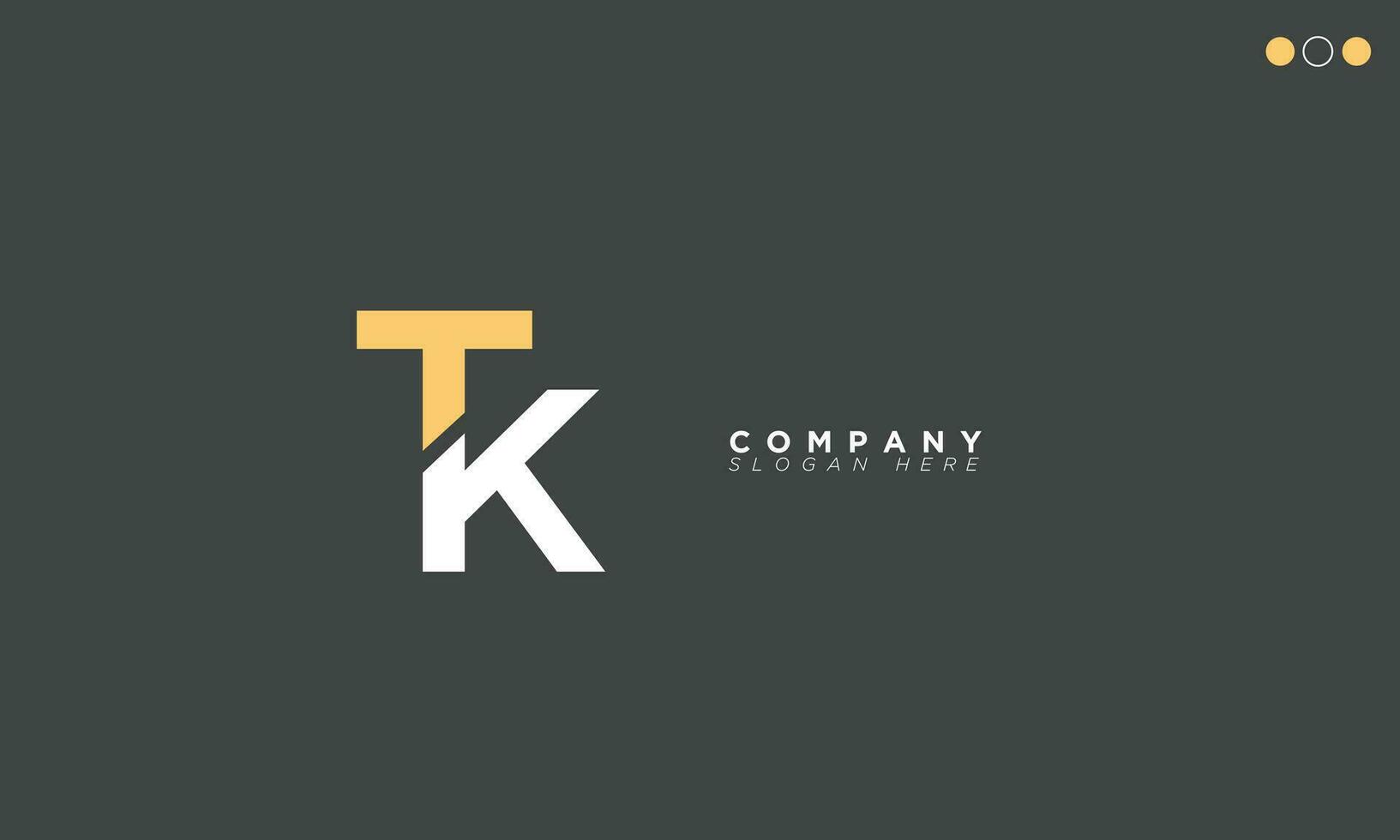TK Alphabet letters Initials Monogram logo KT, T and K vector