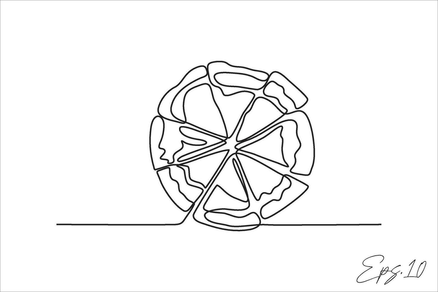 pizza continuous line art drawing vector