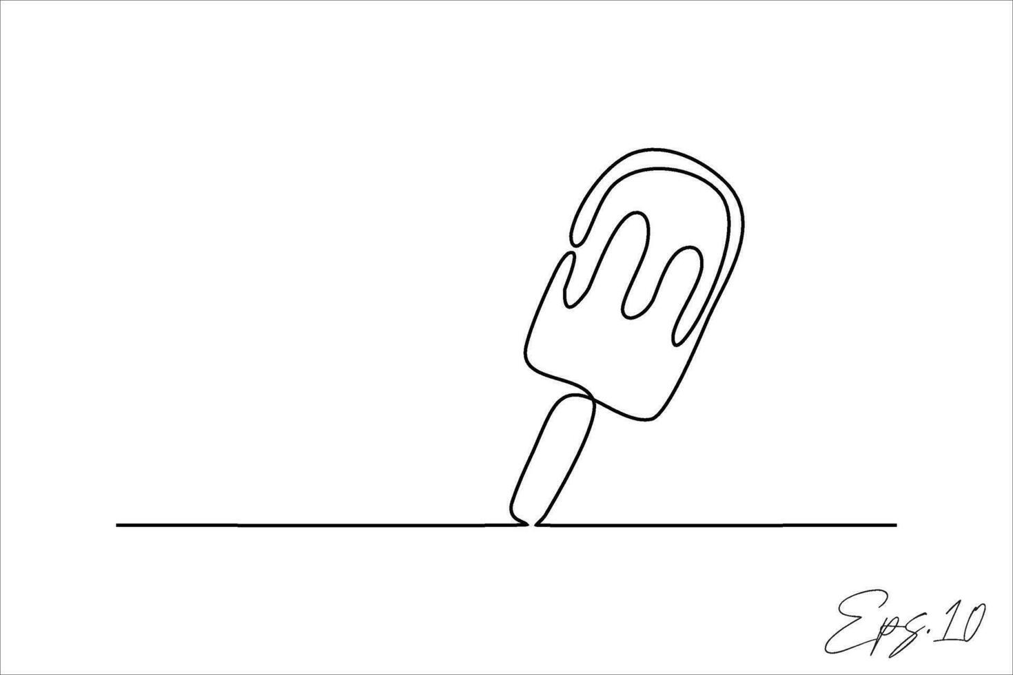 continuous line art drawing of ice cream vector