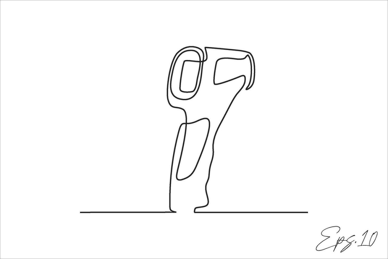 continuous line art drawing of temperature measuring instrument vector