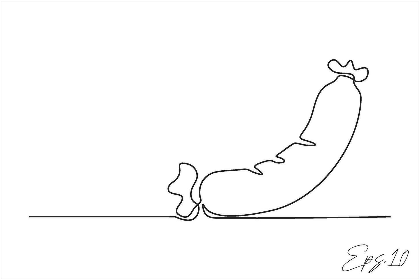 sausage continuous line art drawing vector