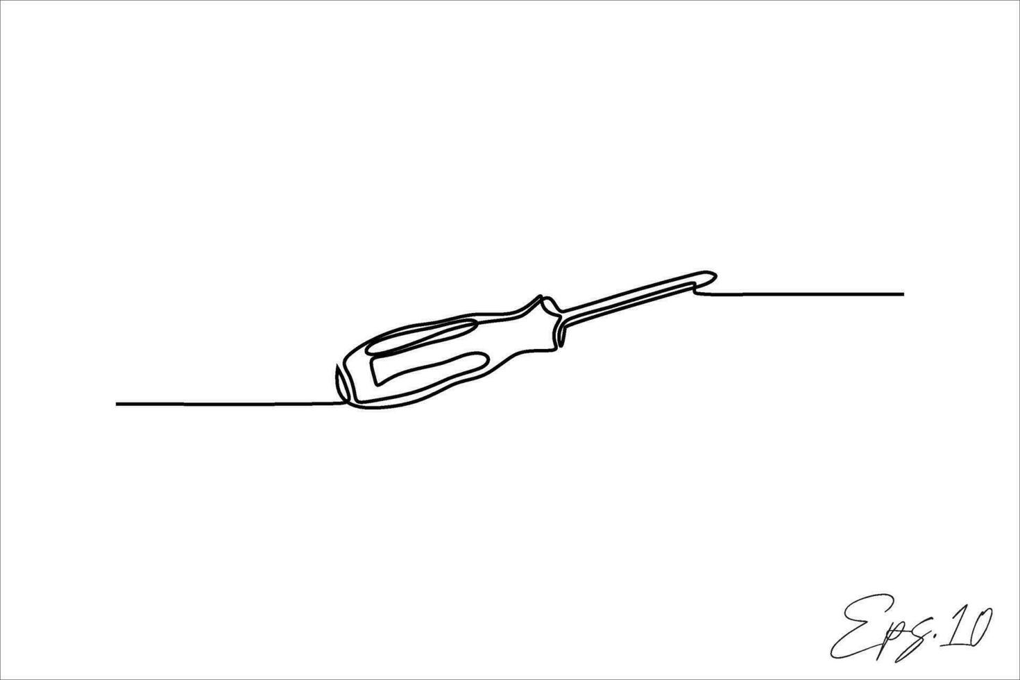 screwdriver continuous line art drawing vector