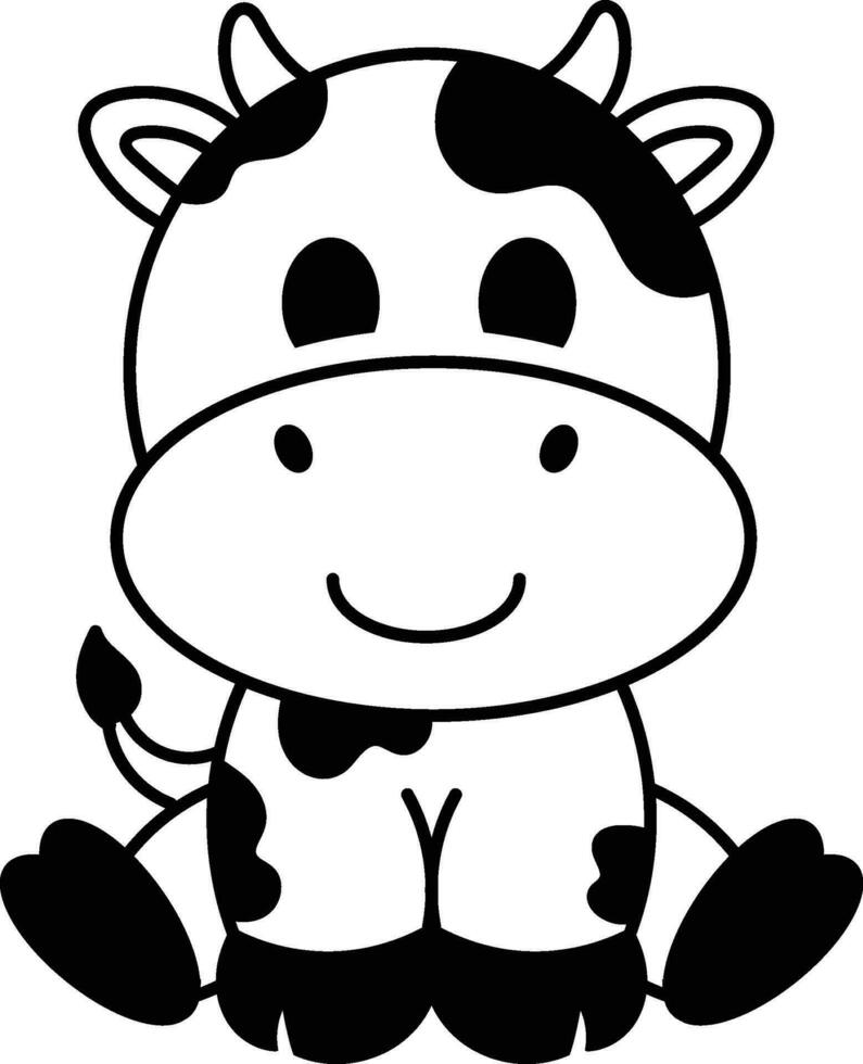 linda bebé vaca dibujos animados vector gráfico