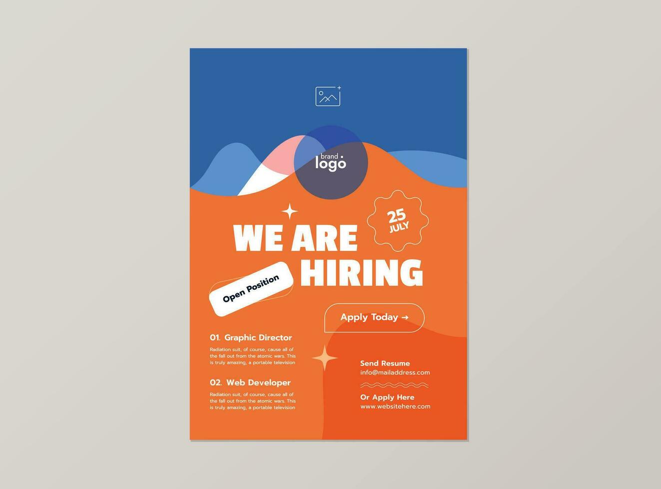 we are hiring flyer design teamlate vector