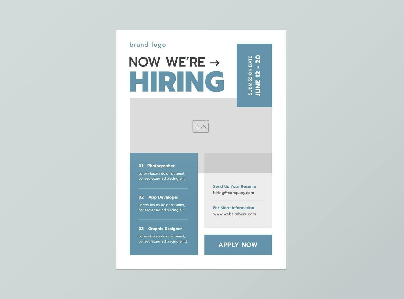 we are hiring flyer design teamlate vector