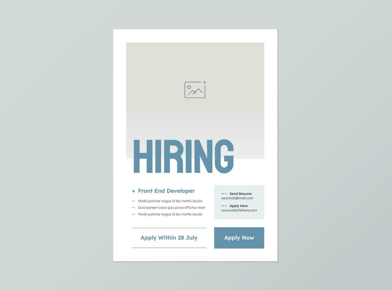 we are hiring flyer design teamlate vector