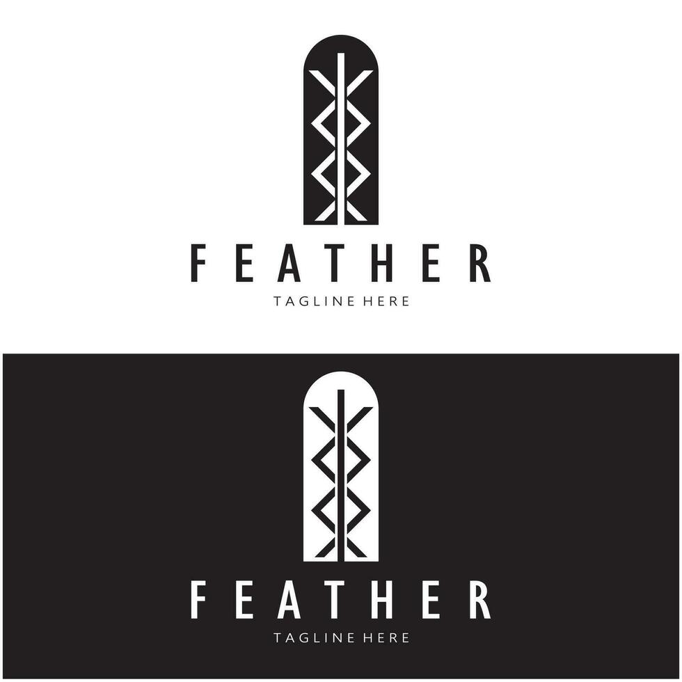 Feather logo, feather pen logo, law firm feather logo vector simple design