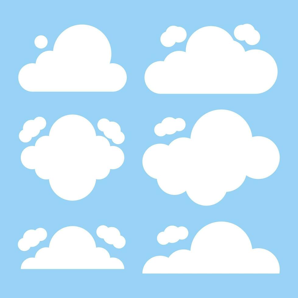 vector blanco nubes conjunto