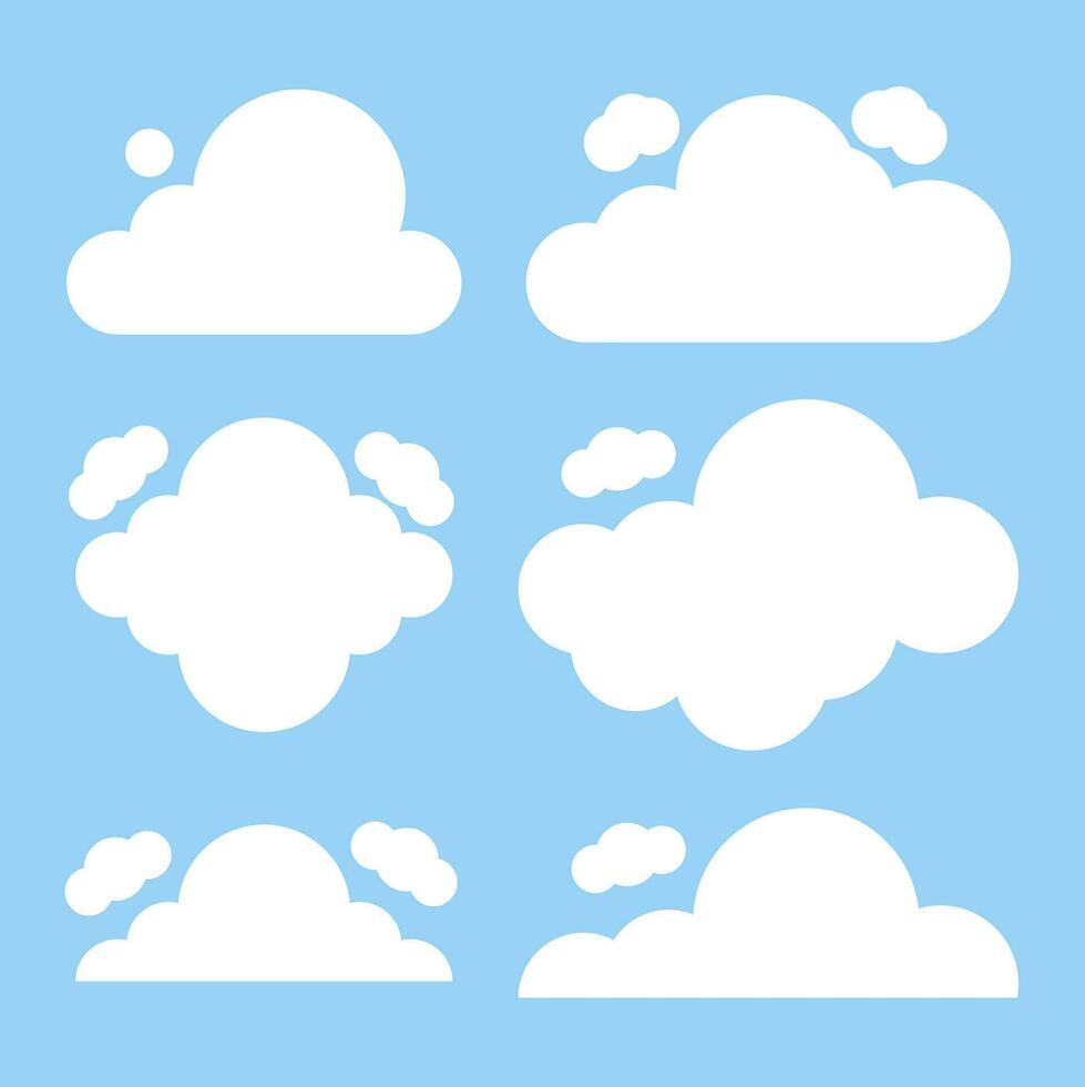 Vector white  clouds set