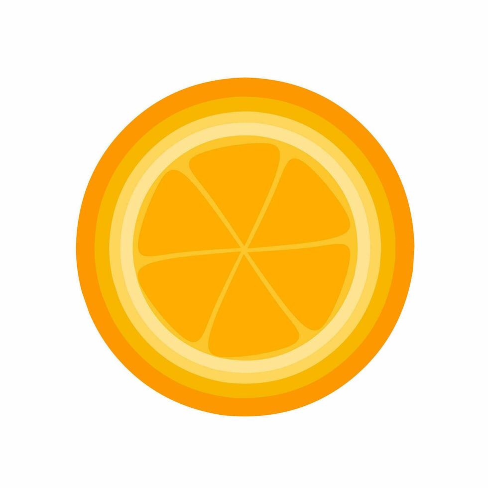 Vector illustration of orange slices, with isolated white background