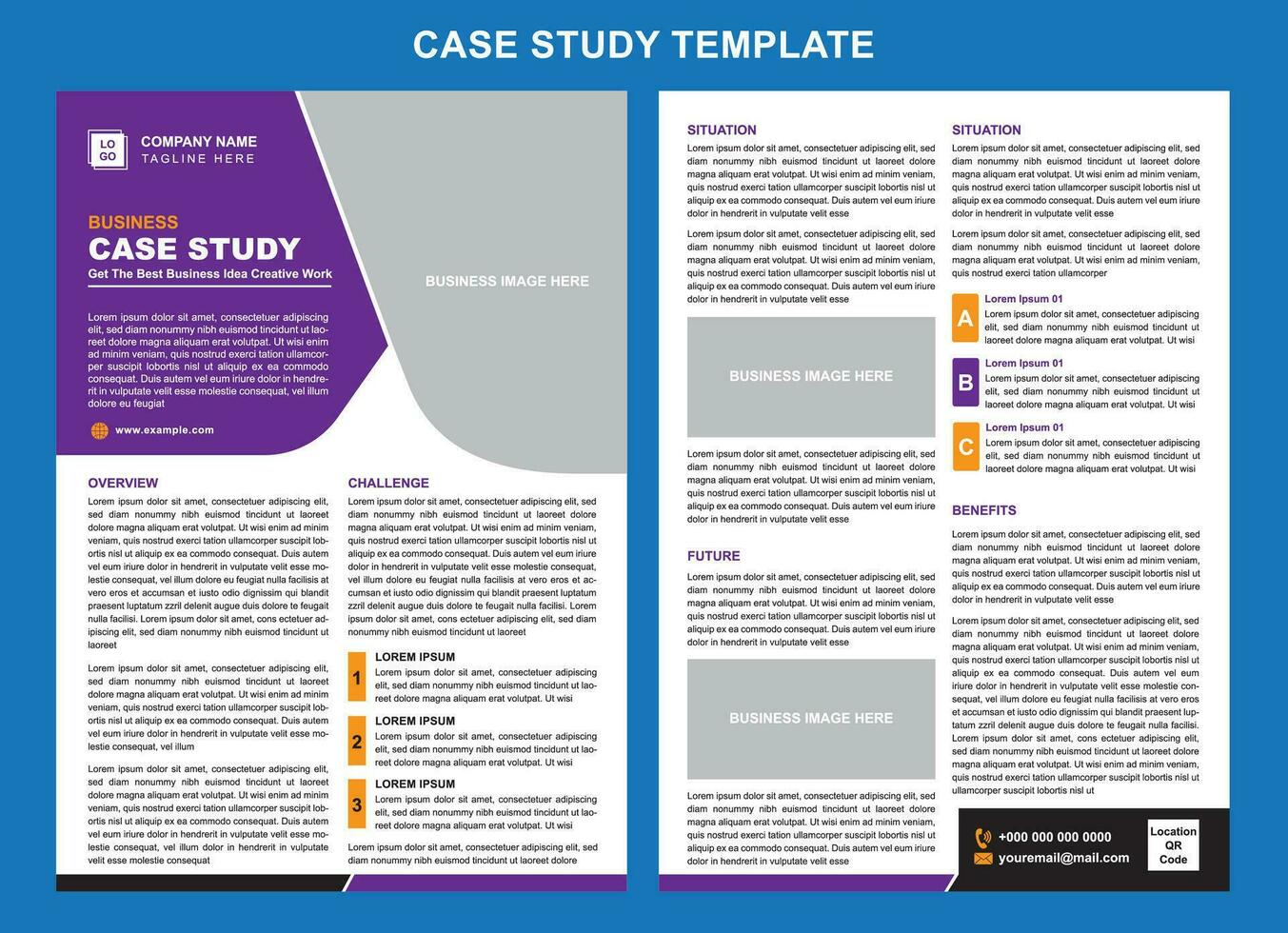 Case Study Template Design for Business vector