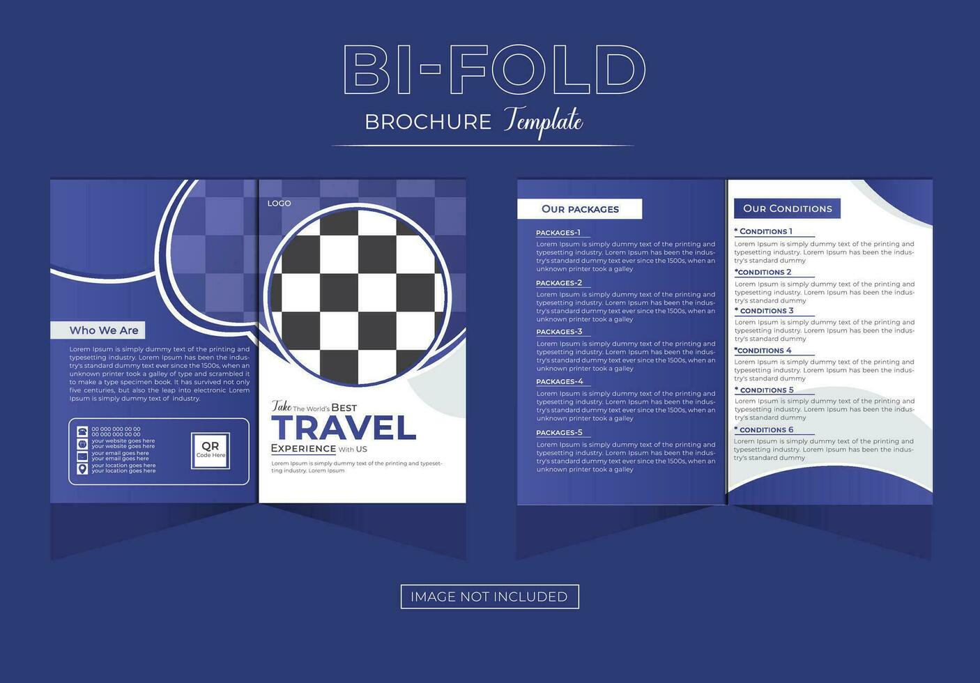 4 4 página viaje folleto modelo diseño vector