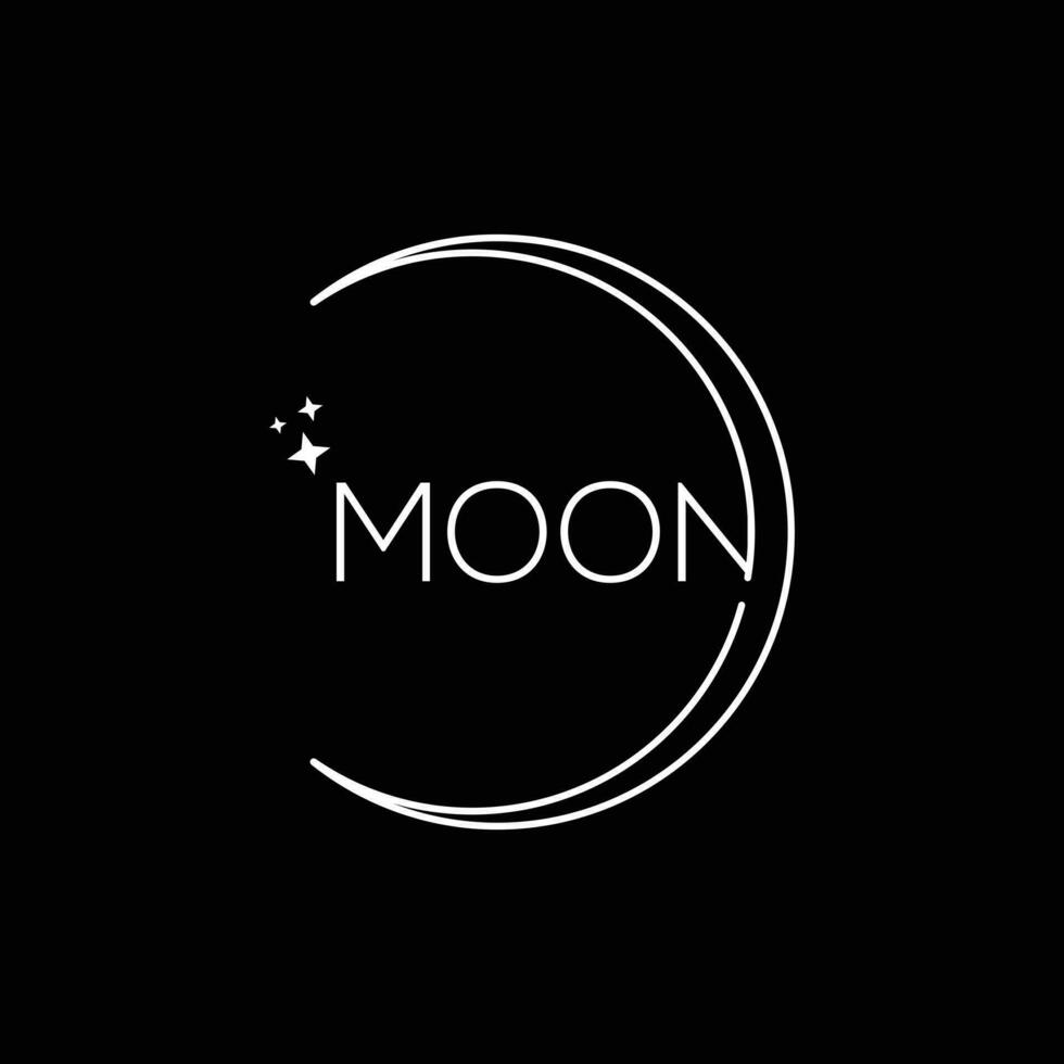 luxury moon logo design vector