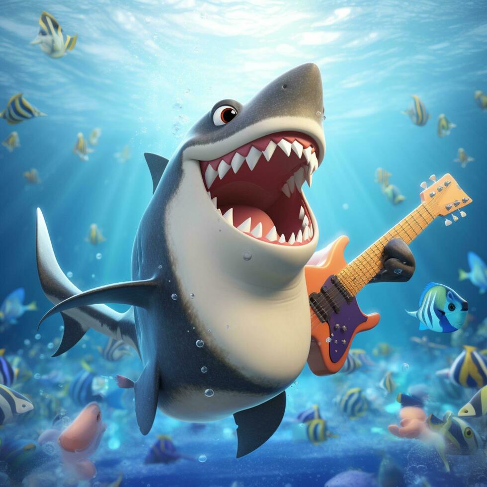 funny shark 3d cartoon animation photo