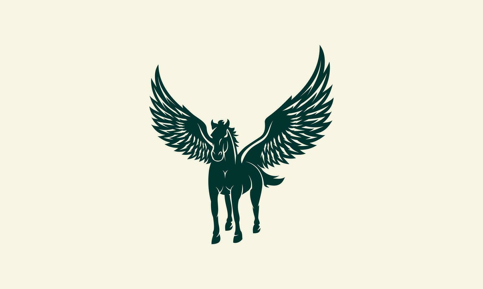 silhouette pegasus modern logo template vector