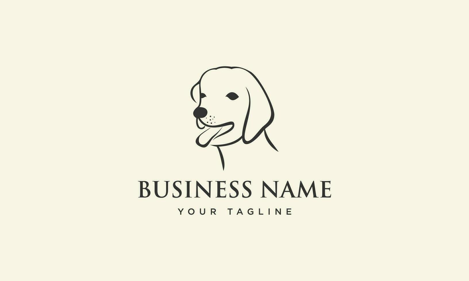 hand drawn dog head logo vector