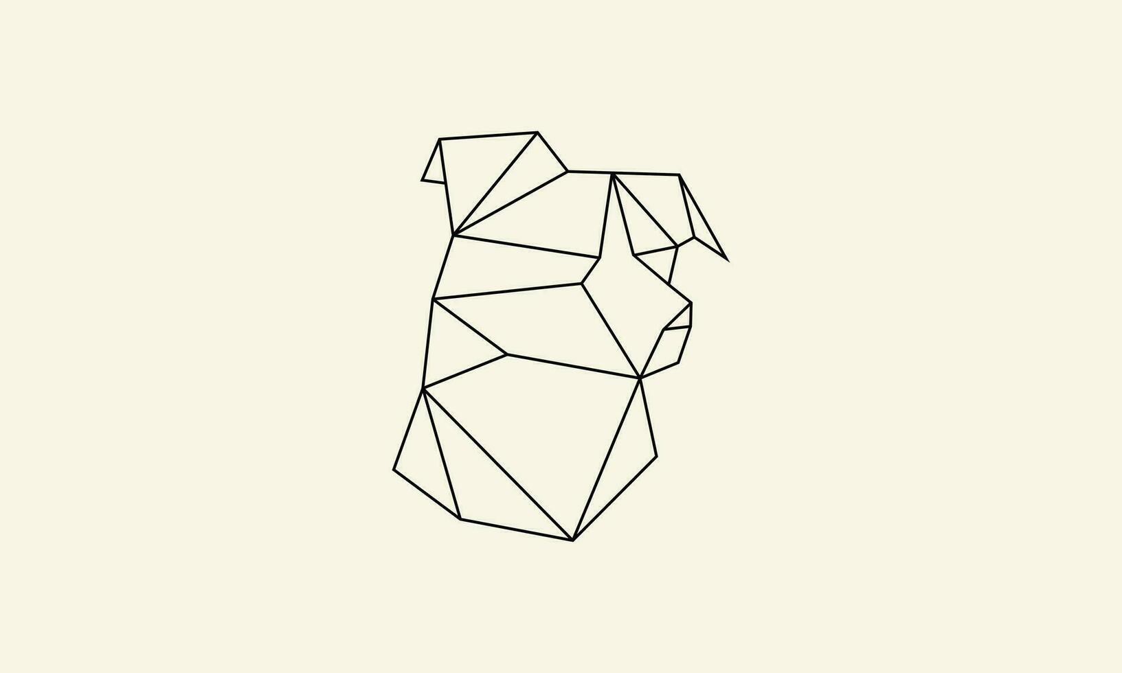 polygonal line dog head logo vector