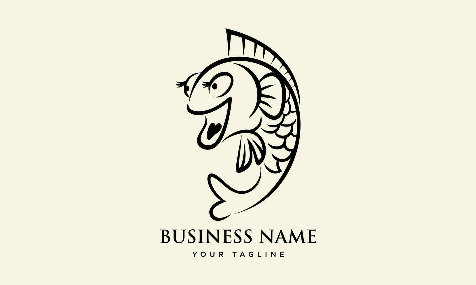 line art fish vector