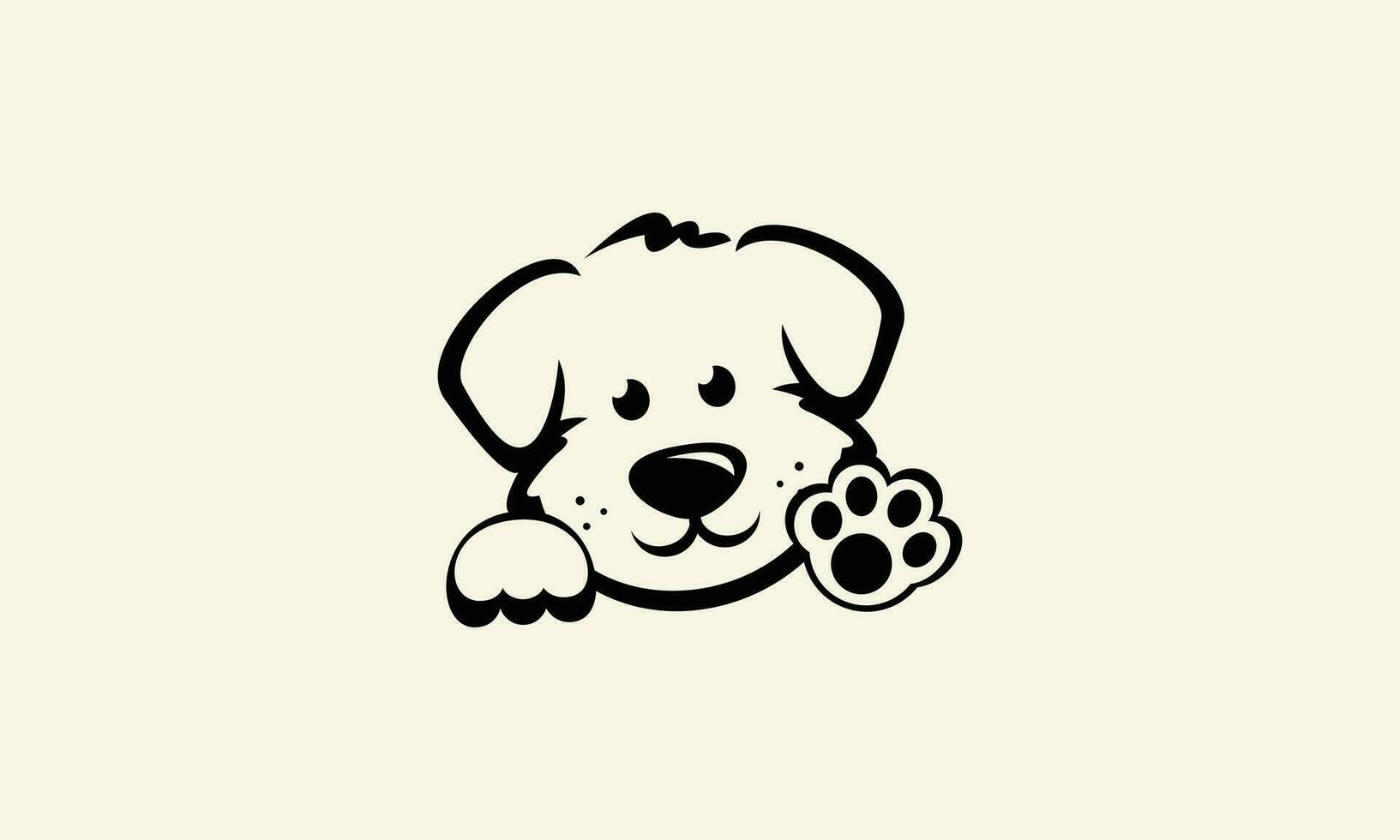 line art dog face logo vector