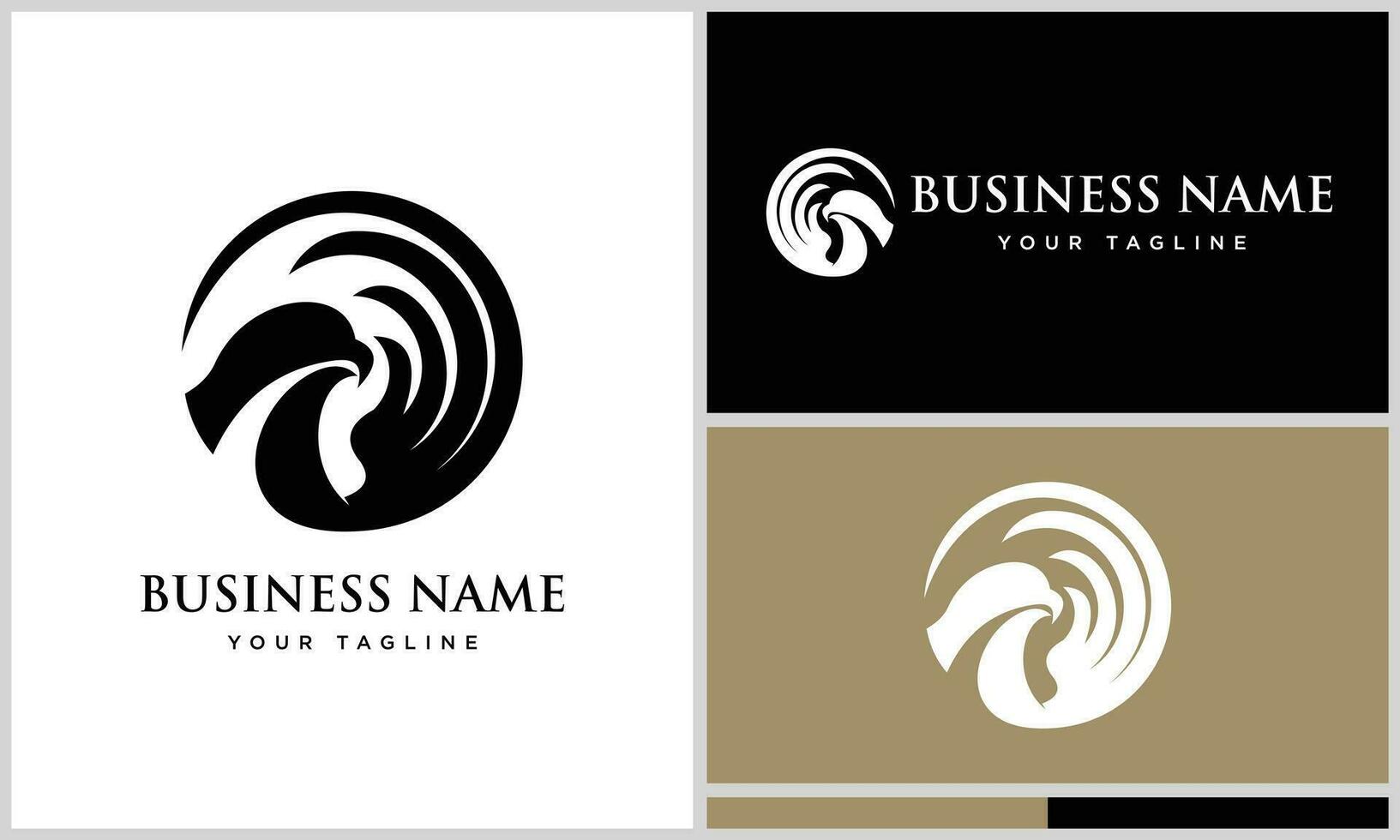 silhouette eagle modern logo template vector