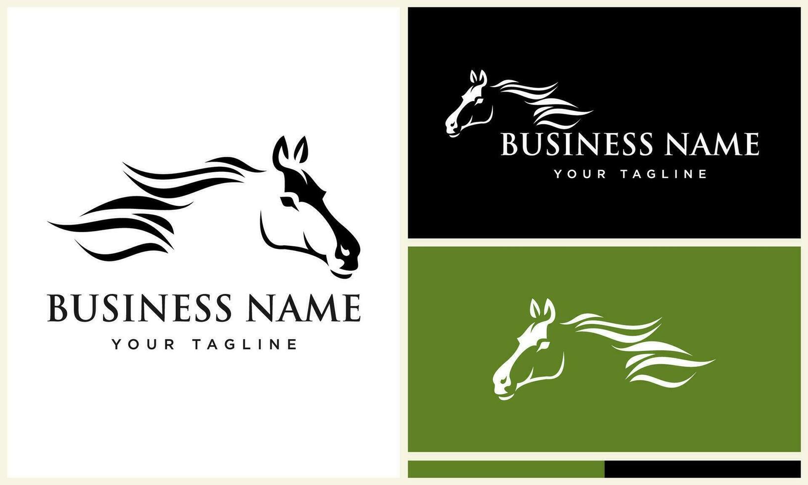 horse line art logo template vector