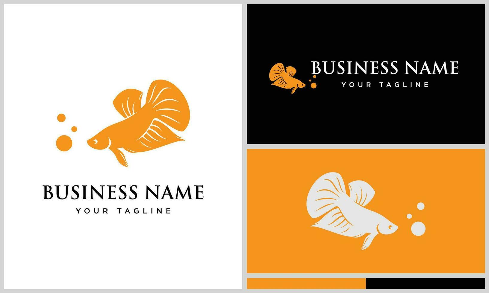 silhouette Beta fish logo template vector