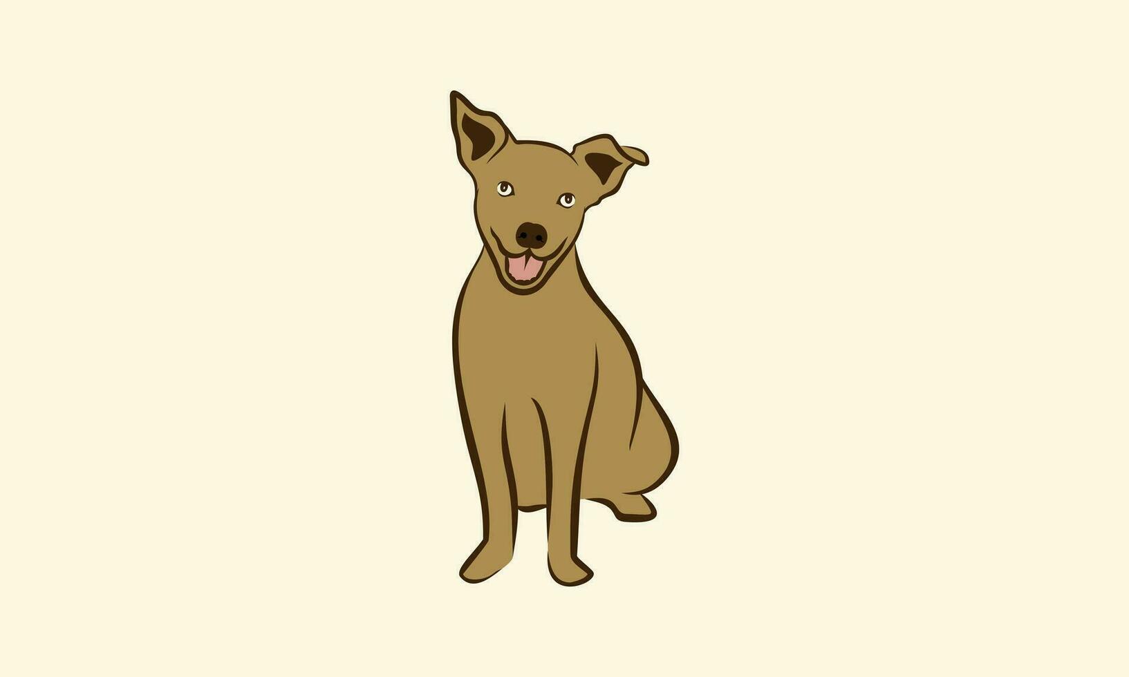 línea Arte perro sentado logo vector