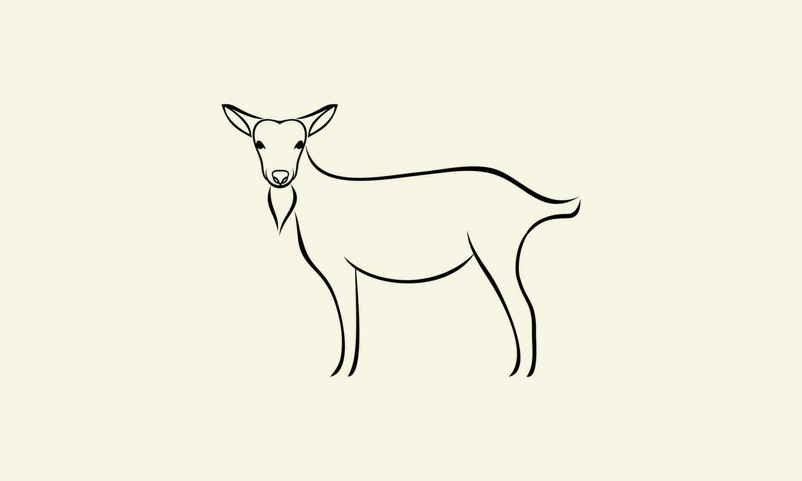 line art goat logo design vector