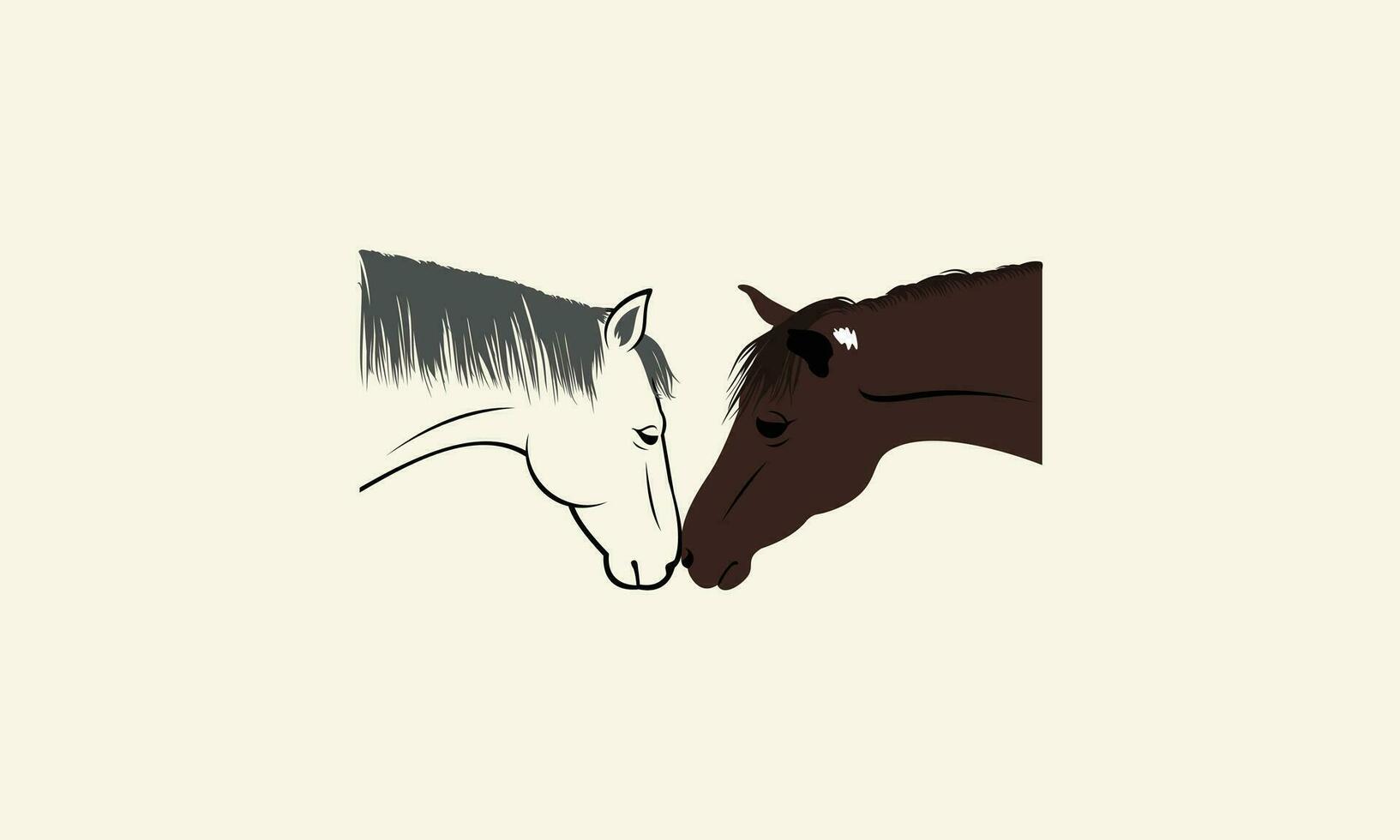 line art horse head logo vector