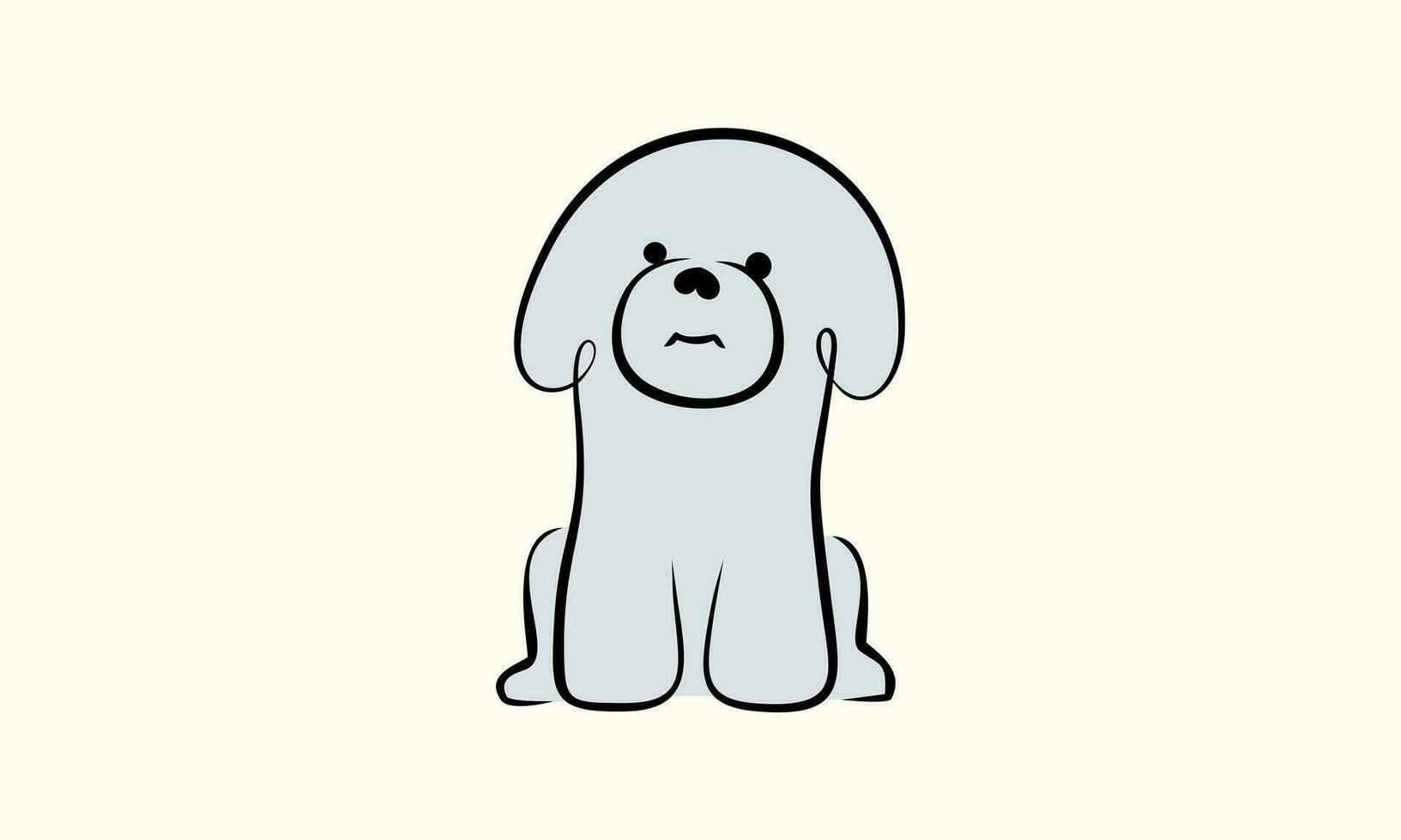 bichon logo template vector