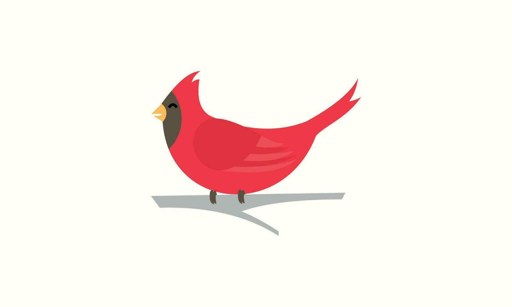 silueta cardenal pájaro logo modelo vector