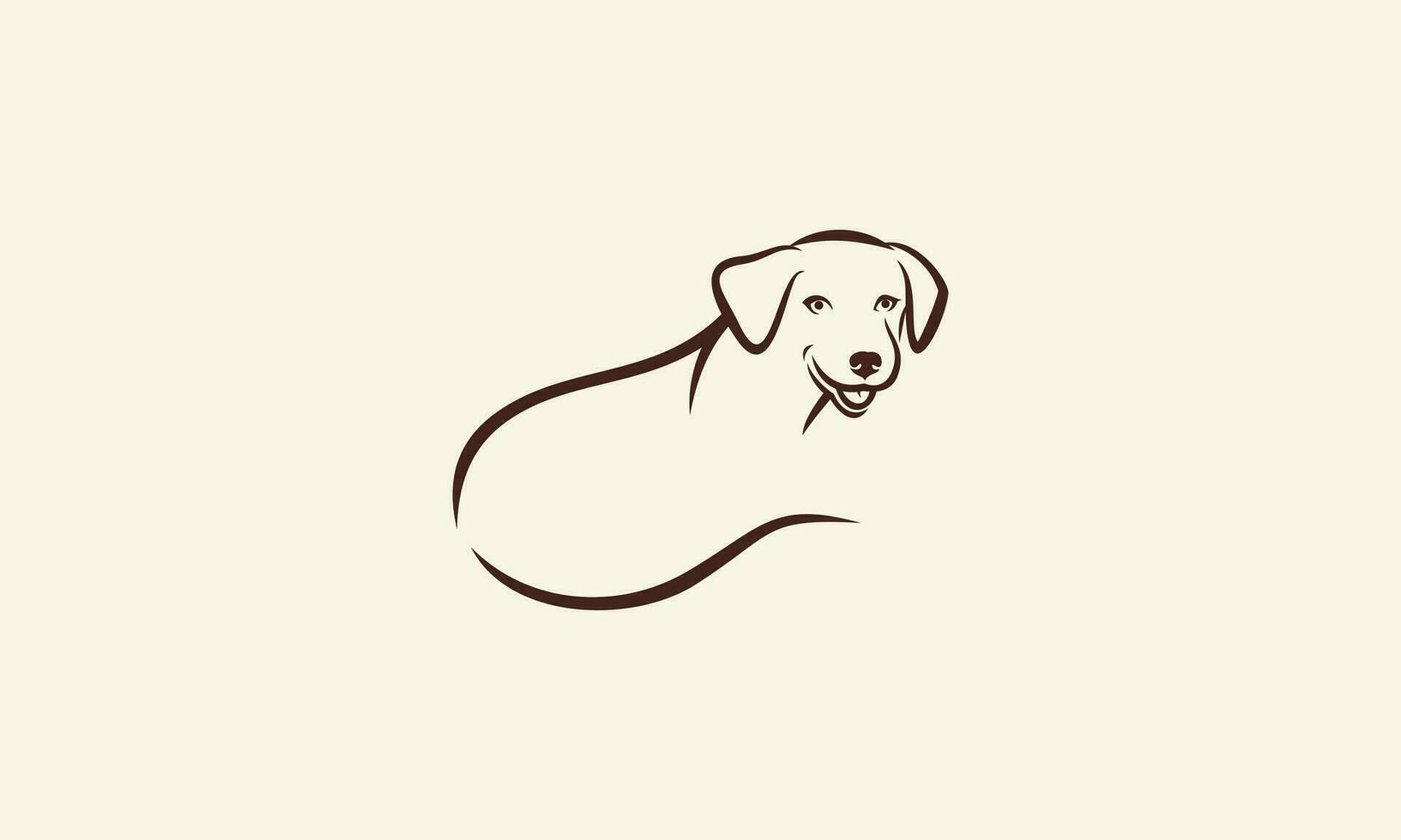 line art dog logo template vector