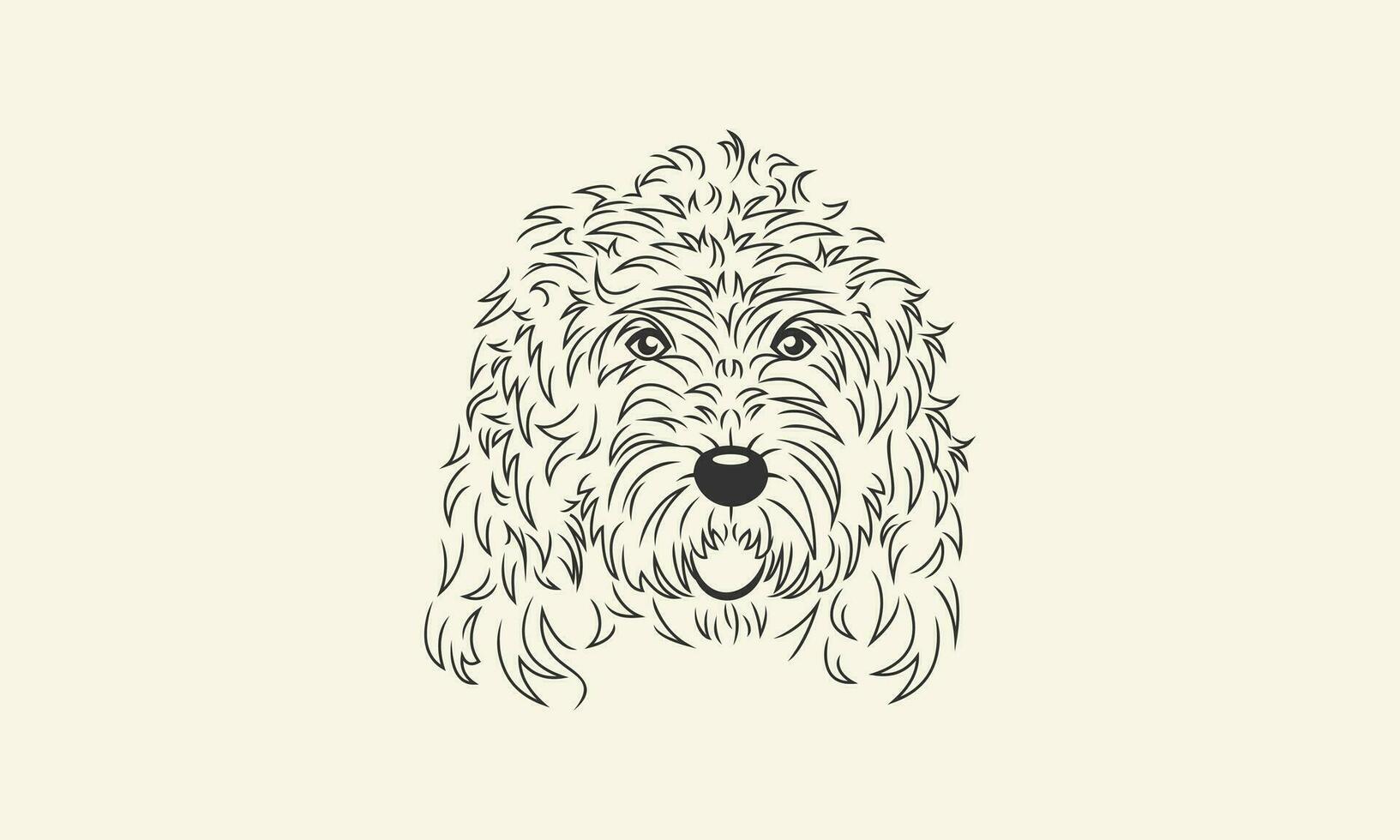 line art dog logo template vector