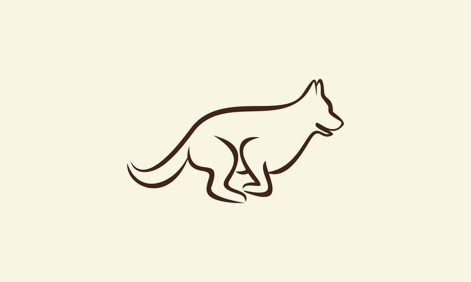 line art german shepherds logo vector